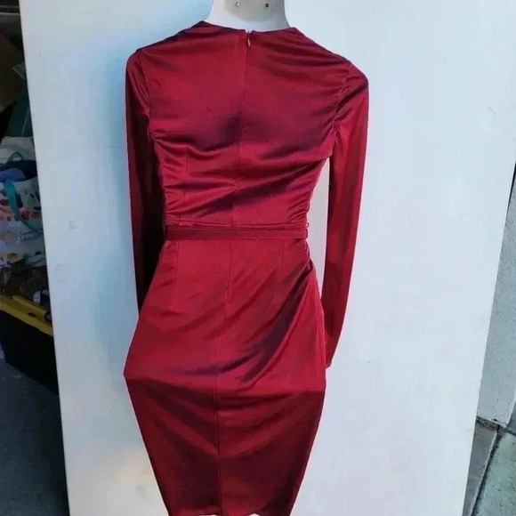 Altuzarra for Target burgundy satin tulip-skirt dress size 2 - Picture 2 of 11